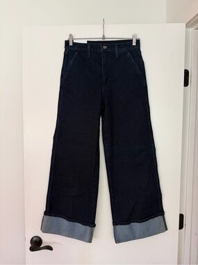 Joes Jeans The Trixie Trouser Wide-Leg Dark Blue Cuffed Jeans
